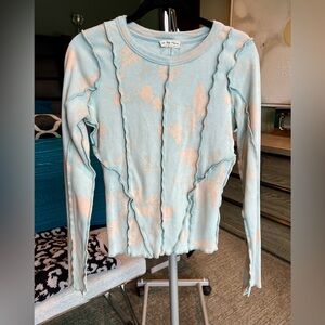 FREE PEOPLE Long sleeve floral print crew neck top SIZE Medium